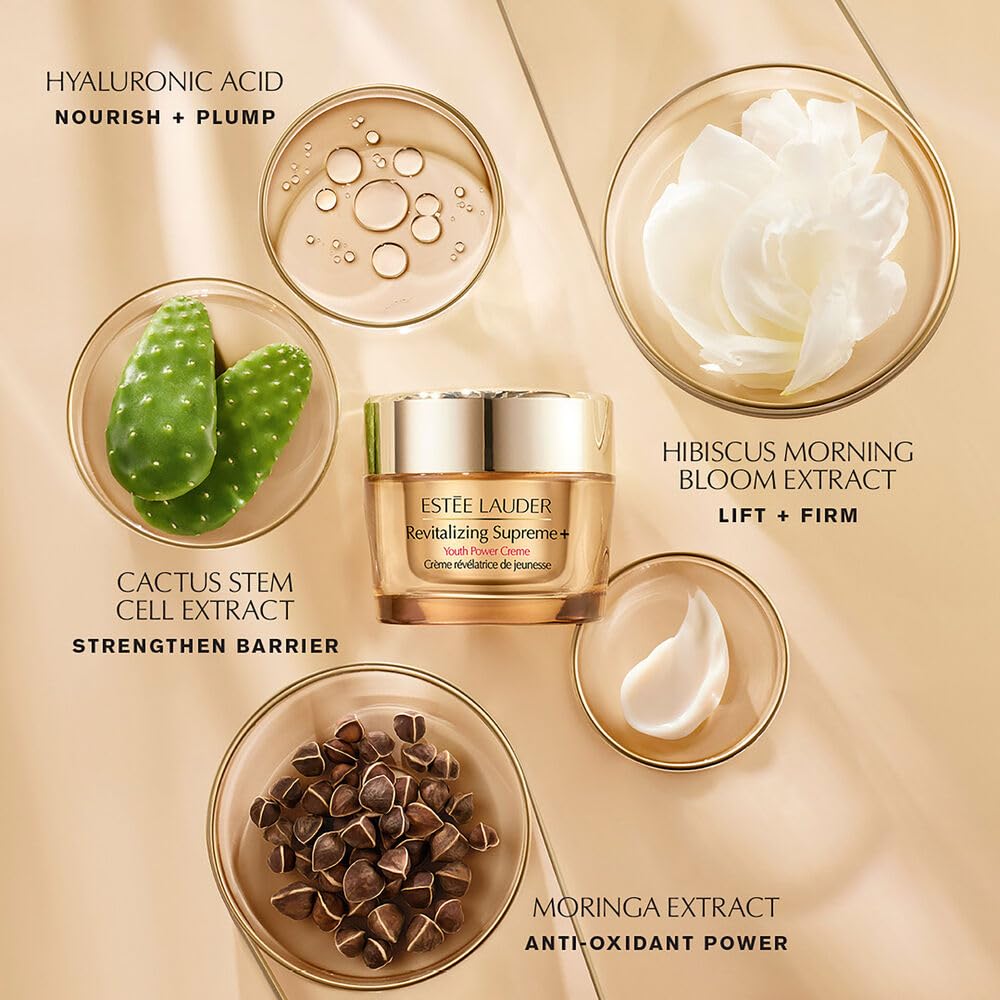 Estée Lauder Revitalizing Supreme+ Youth Power Cream Moisturizer with Hyaluronic Acid & Peptides, Anti Aging, 2.5 oz.