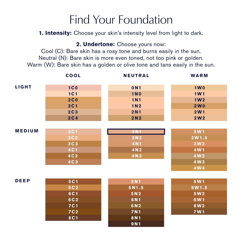 Estée Lauder Double Wear Stay-in-Place 24-Hour Long-Wear Matte Foundation Makeup, 1 Fl Oz, 3N1 Ivory Beige