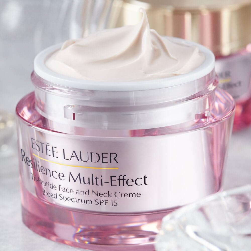 Estée Lauder Resilience Multi-Effect Tri-Peptide Face and Neck Cream Moisturizer SPF 15 for Dry Skin, 1.7 oz.
