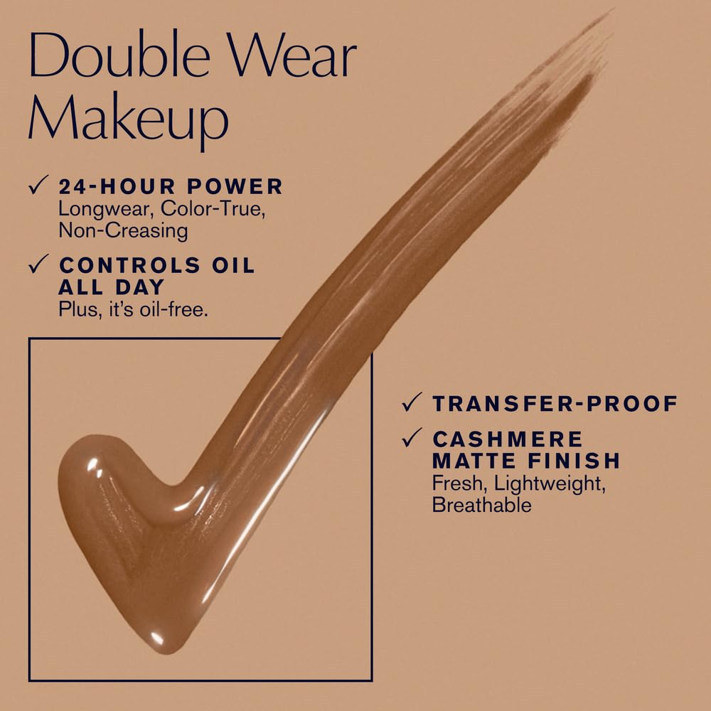 Estée Lauder Double Wear Stay-in-Place 24-Hour Long-Wear Matte Foundation Makeup, 1 Fl Oz, 3N1 Ivory Beige
