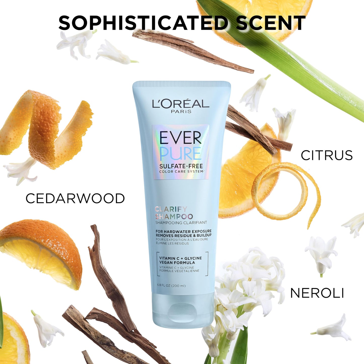 L'Oreal Paris Clarify and Restore Sulfate Free Shampoo and Conditioner Set with Antioxidants for Hard Water Exposure and Styling Build-up, EverPure, 1 Hair Care Kit