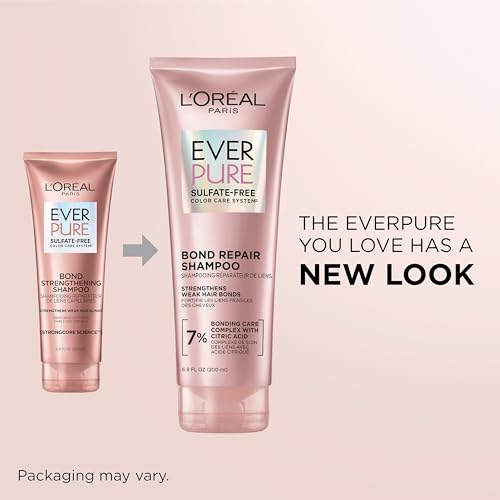 L'Oreal Paris EverPure Sulfate-Free Vegan Hair Care Kit - Shampoo and Conditioner to Strengthen and Repair Hair Bonds (Packaging May Vary)