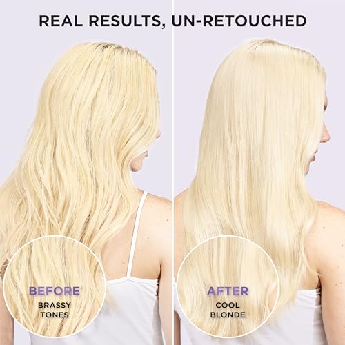 L’Oreal Paris Sulfate Free Brass Toning Purple Shampoo for Blonde, Bleached, Silver, or Brown Highlighted Hair, EverPure, 23 Fl Oz (Packaging May Vary)