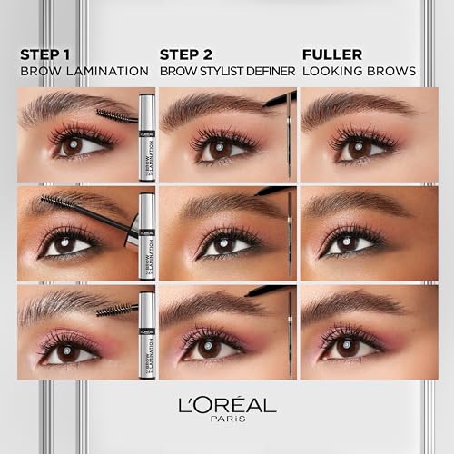 L'Oreal Paris Infallible Up To 24H Wear Brow Lamination, Water-Resistant Longwear Eyebrow Gel Make Up, Clear/Transparent, 0.16 Fl Oz