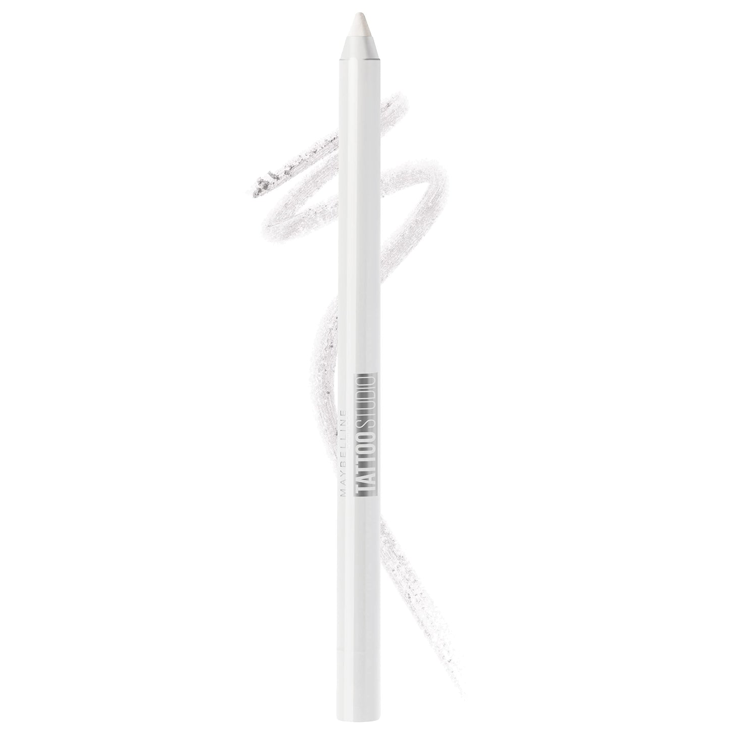 Maybelline TattooStudio Long-Lasting Sharpenable Eyeliner Pencil, Glide on Smooth Gel Pigments with 36 Hour Wear, Waterproof, Polished White, 1 Count