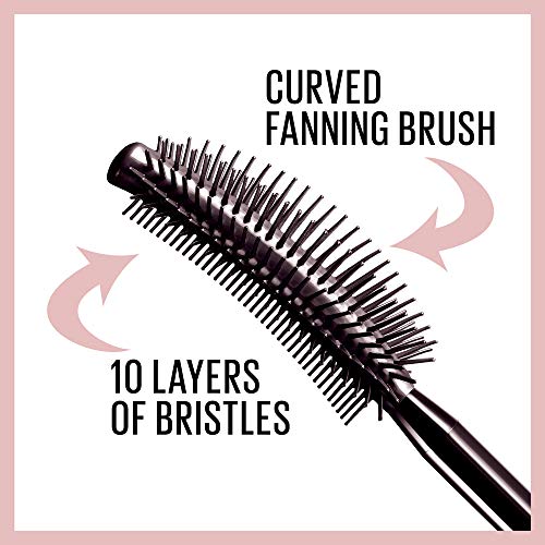 Maybelline Lash Sensational Washable Mascara, Lengthening and Volumizing for a Full Fan Effect, Blackest Black, 2 Count