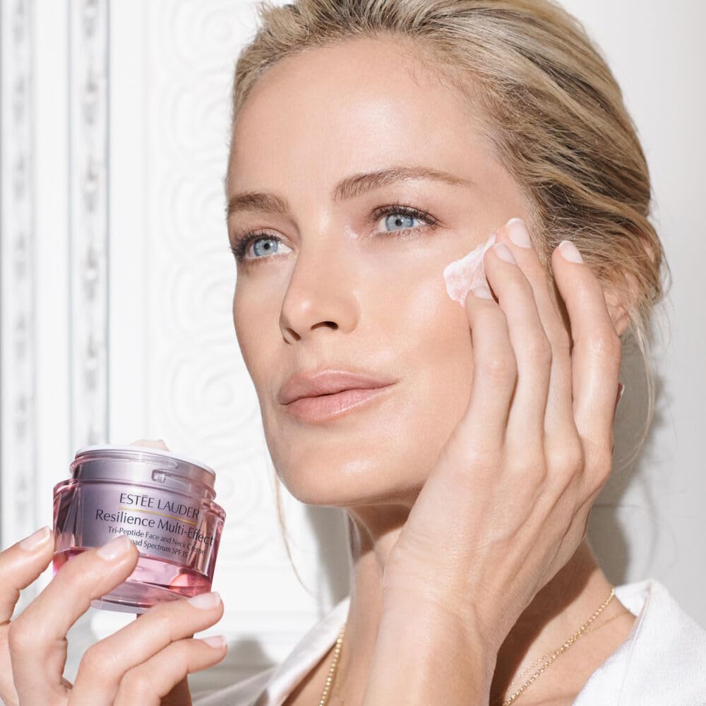 Estée Lauder Resilience Multi-Effect Tri-Peptide Face and Neck Cream Moisturizer SPF 15 for Dry Skin, 1.7 oz.