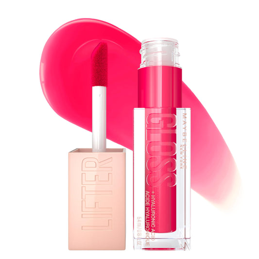 Maybelline New York Lifter Gloss Hydrating Lip Gloss with Hyaluronic Acid, Bubblegum, Sheer Bright Pink, 1 Count