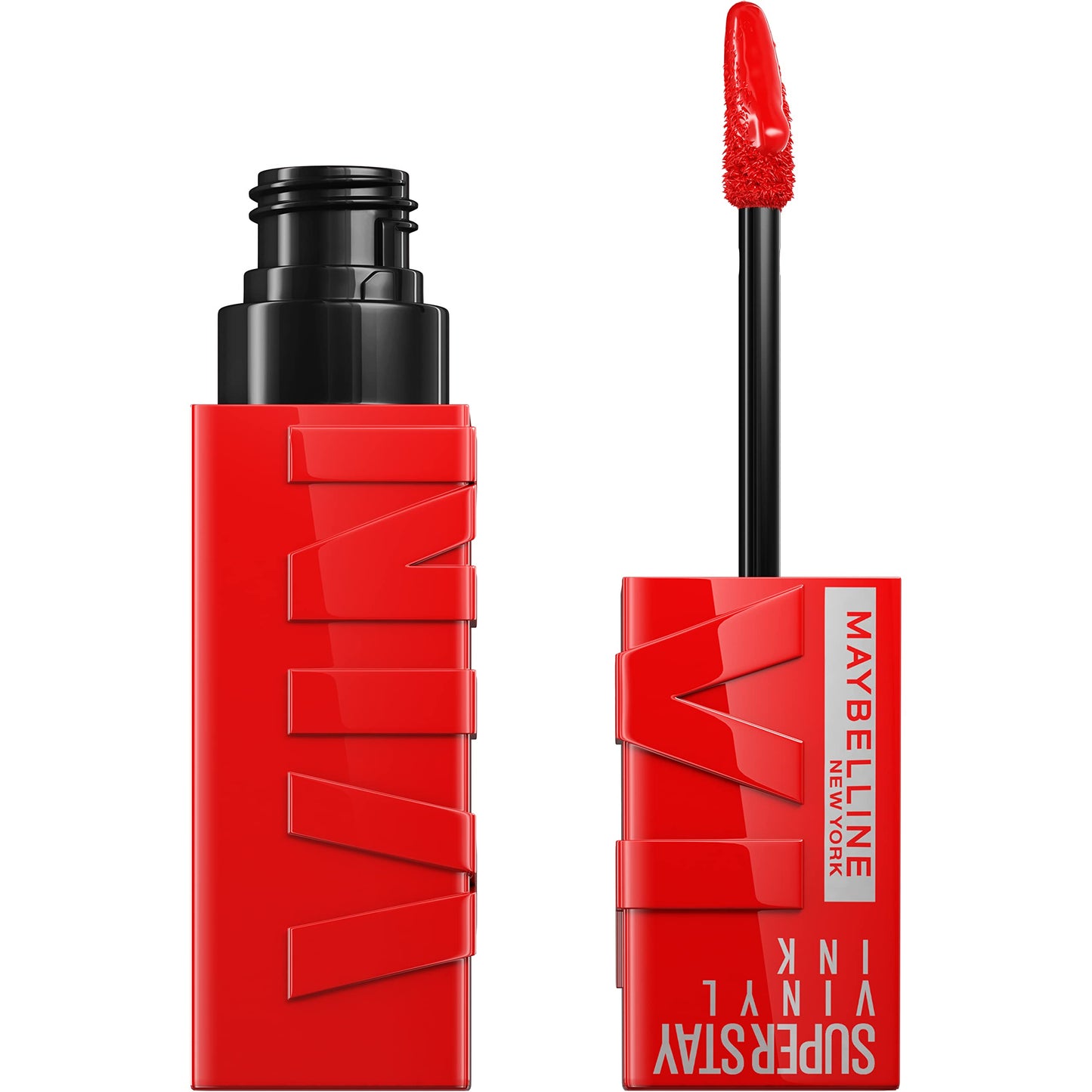 Maybelline Super Stay Vinyl Ink Longwear No-Budge Liquid Lipcolor Makeup, Highly Pigmented Color and Instant Shine, Red-Hot, Fire Engine Red Lipstick, 0.14 fl oz, 1 Count