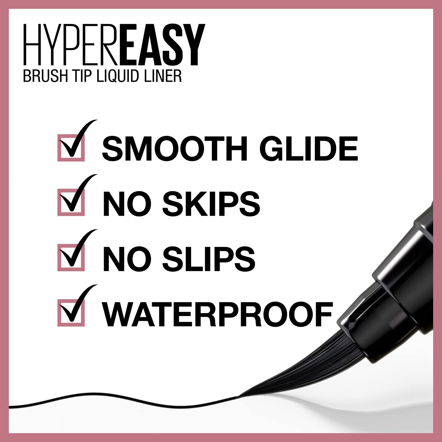 MAYBELLINE New York Hyper Easy Liquid Pen No-Skip Waterproof Eyeliner, Satin Finish, Pitch Brown