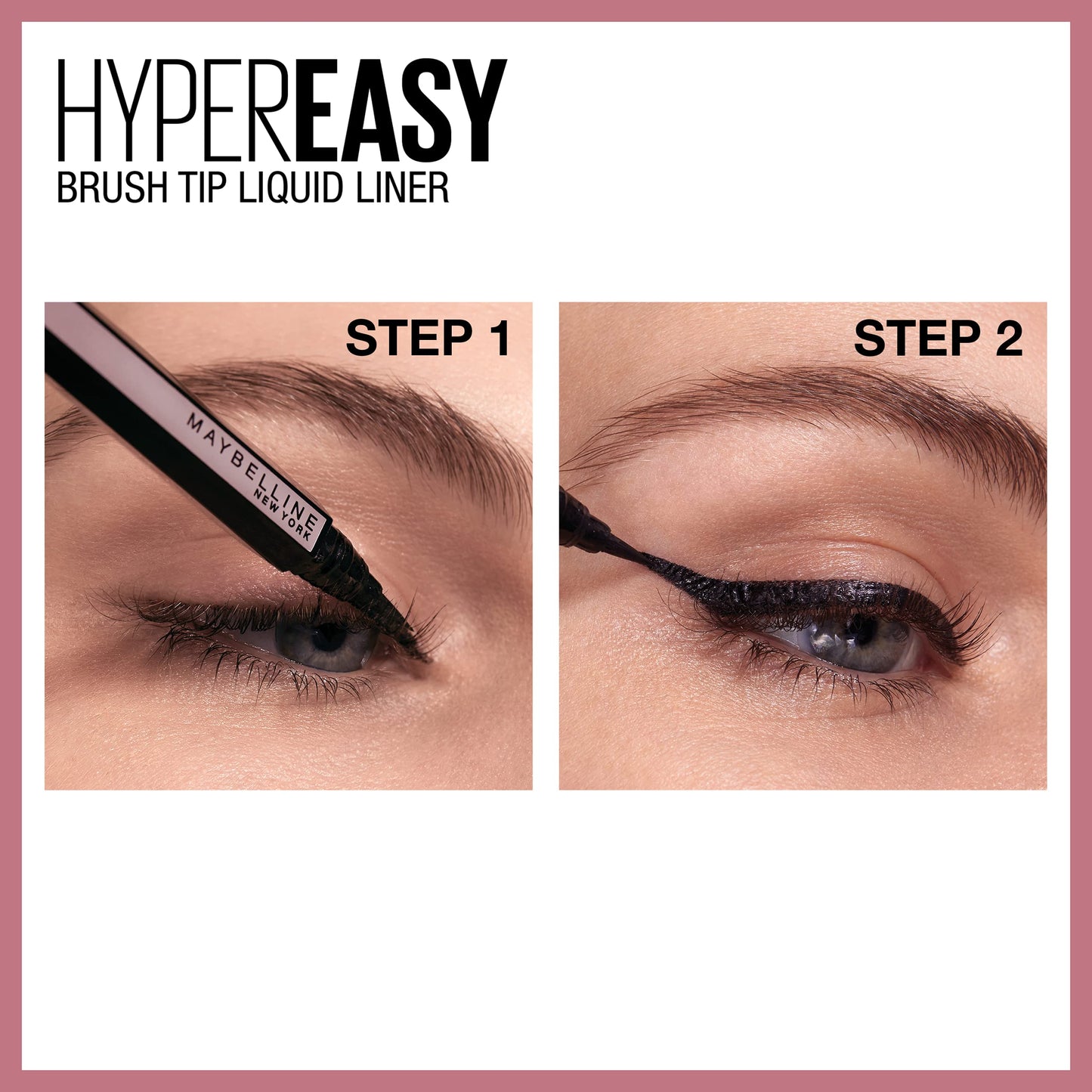 MAYBELLINE New York Hyper Easy Liquid Pen No-Skip Waterproof Eyeliner, Satin Finish, Pitch Brown