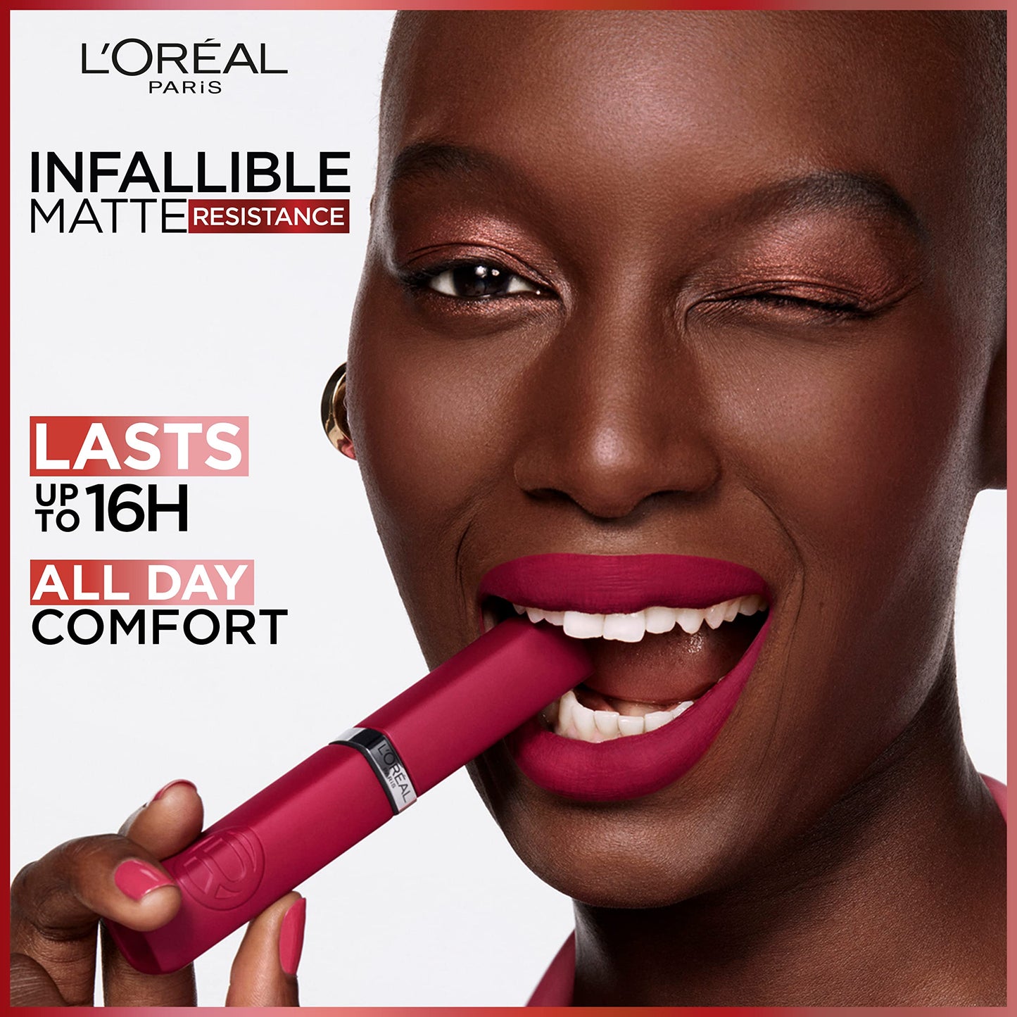 L'Oreal Paris Infallible Matte Resistance Liquid Lipstick, up to 16 Hour Wear, First Move 665, 0.16 Fl Oz