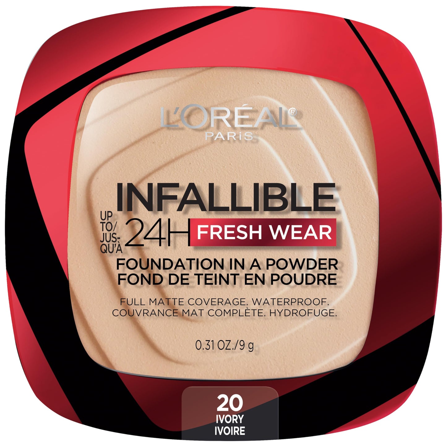 L'Oreal Paris Makeup Infallible Fresh Wear Foundation in a Powder, Up to 24H Wear, Waterproof, Ivory, 0.31 oz.