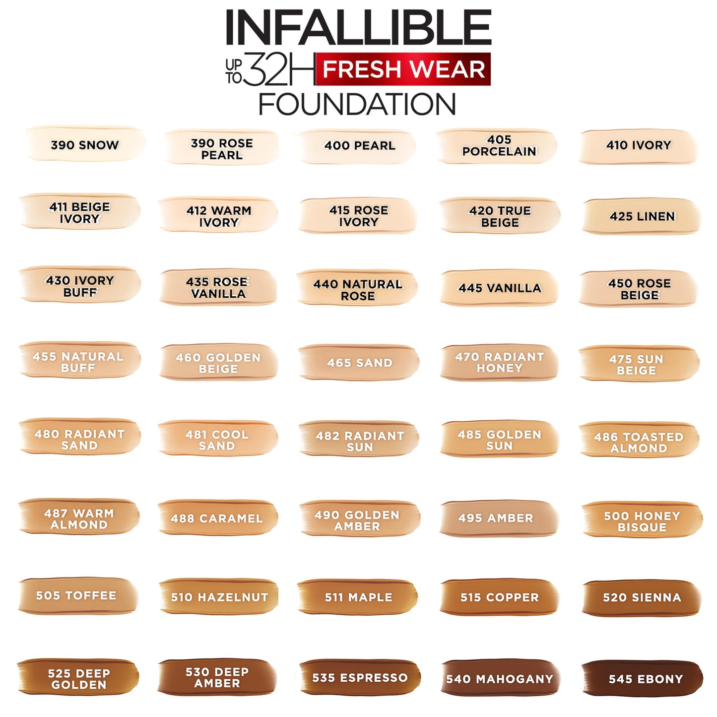 L'Oreal Paris Makeup Infallible Up to 32 Hour Fresh Wear Lightweight Foundation, 411 Beige Ivory, 1 Fl Oz, Packaging May Vary