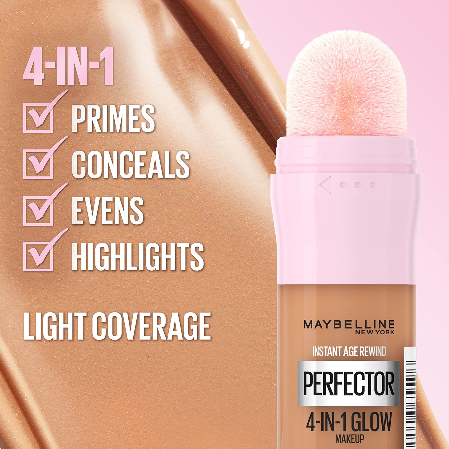 Maybelline New York Instant Age Rewind Instant Perfector 4-In-1 Glow Makeup, Medium/Deep Warm