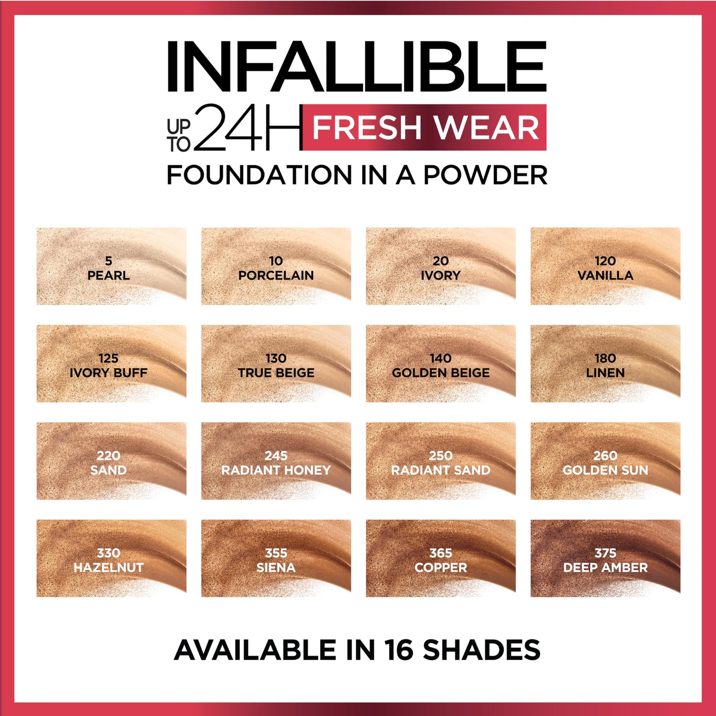 L'Oreal Paris Makeup Infallible Fresh Wear Foundation in a Powder, Up to 24H Wear, Waterproof, Ivory, 0.31 oz.