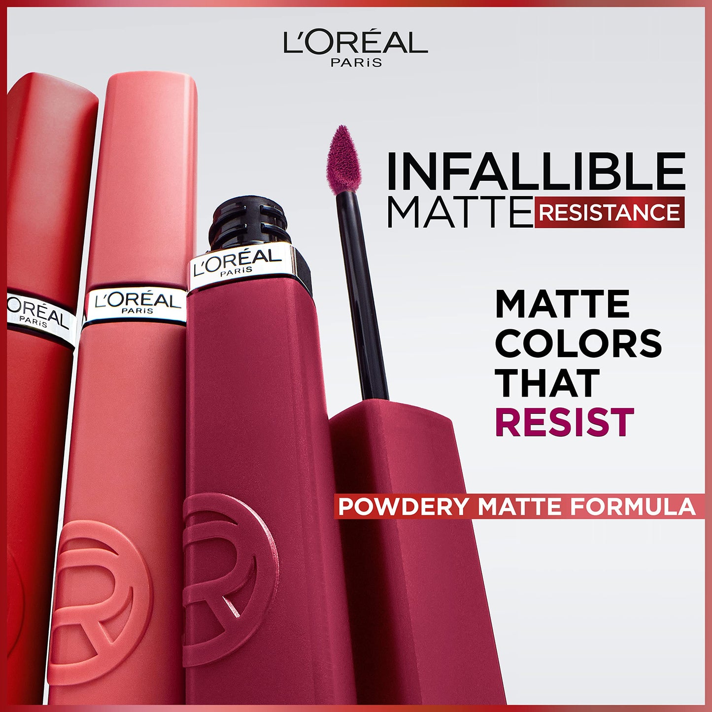 L'Oreal Paris Infallible Matte Resistance Liquid Lipstick, up to 16 Hour Wear, First Move 665, 0.16 Fl Oz